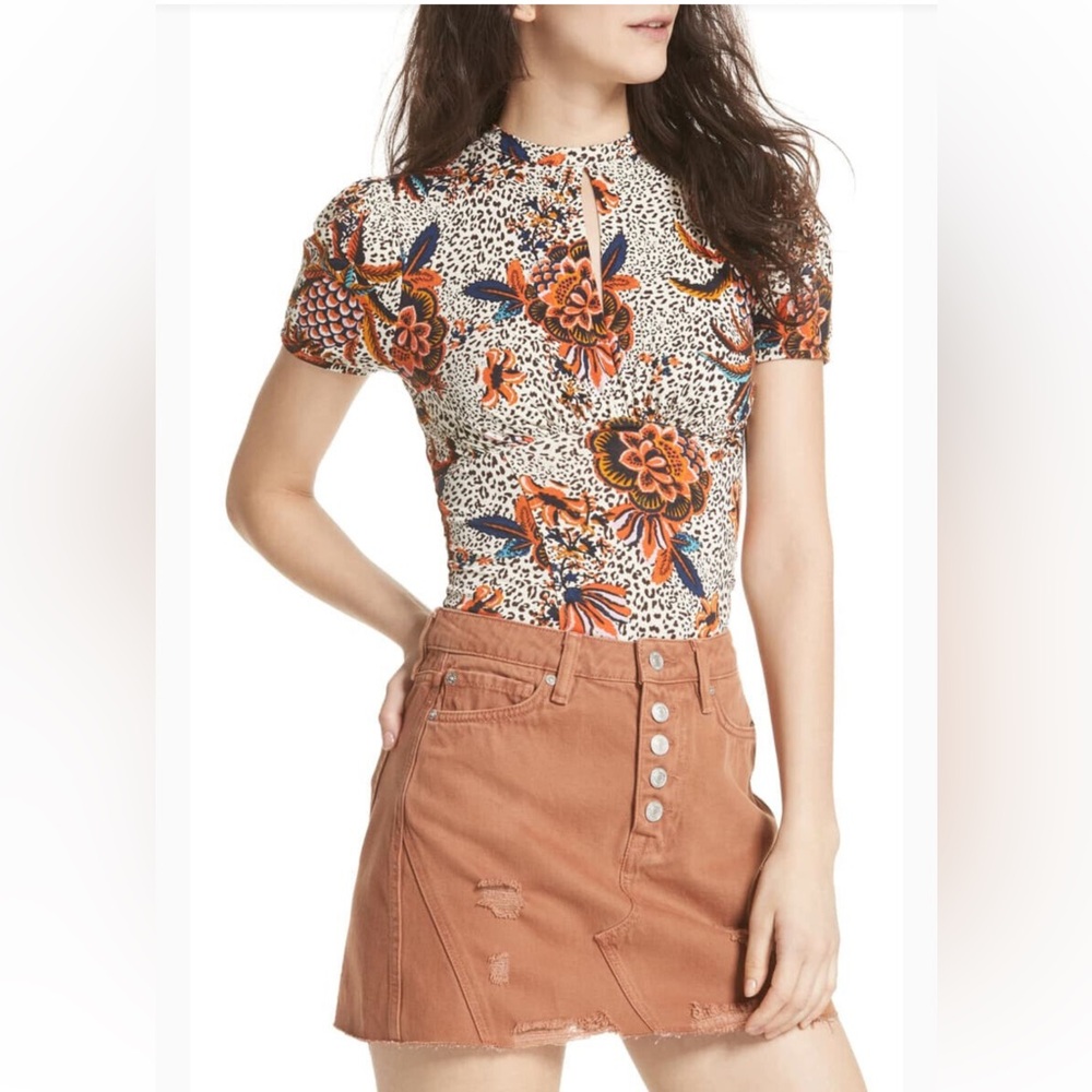 Free People keyhole Hear Me Roar  top